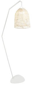 Zewnetrzna Zewnętrzna lampa podłogowa biała z LED IP54, ładowalna z pilotem - Santorini Oswietlenie zewnetrzne