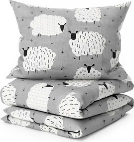 PrzytulneMieszkanie.pl PrzytulneMieszkanie.pl Pościel bawełniana SHEEP POLY szara Rozmiar pościeli: 2 szt 70 x 90 cm | 200 x 220 cm