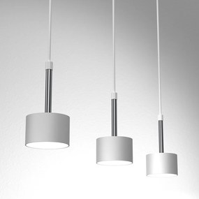 Lampa wisząca ARENA WHITE/SILVER 3xGX53, biała, na listwie potrójna, nad stół