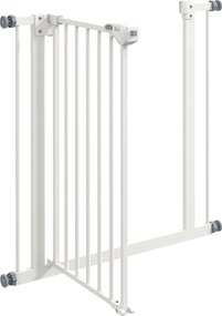 PawHut Bramka Ochronna dla Psów, Bramka Zabezpieczająca dla Zwierząt, Metal, Plastik, 74-80 cm, Biały