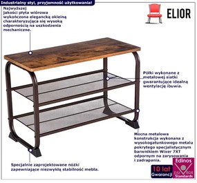 Szafka na buty z siedziskiem w stylu loft - Horik