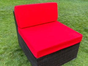 Komplet poszewek na poduszki mebli ogrodowych 70x70 i 70x30 – siedzisko + oparcie – czerwone