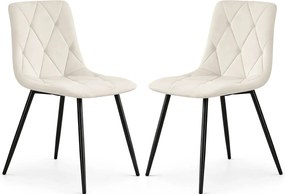 Zestaw 2 kremowych krzeseł pikowanych Z5-G14