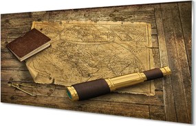Szklany Panel Stara Mapa w Formie Zeszytu