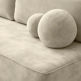 Sofa z Funkcją Spania ARVETO Kremowa Welurowa Nowoczesna