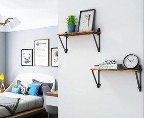 Komplet 2 brązowych półek wiszących na kwiaty L5-H80