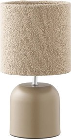Beżowa metalowa lampa stołowa z tekstylnym kloszem (wysokość 24 cm) Morley – House Nordic