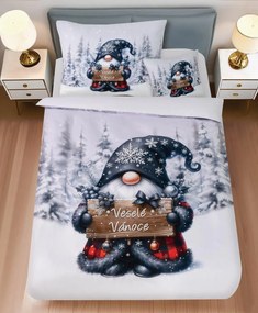 PrzytulneMieszkanie.pl PrzytulneMieszkanie.pl Pościel z mikrosatyny JOLLY GNOME biała + poszewka na poduszkę 45 x 45 cm gratis Rozmiar pościeli: 70 x 90 cm | 140 x 200 cm