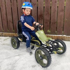 HOMCOM Gokart na pedały dla dzieci z hamulcem ręcznym zielony idealny do zabawy na podwórku | Aosom PL