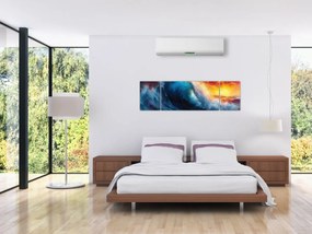 Obraz - Fala o zachodzie słońca (170x50 cm)