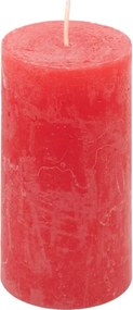 Zestaw świec rustykalnych, 10 cm, Ø 5 cm, czerwony, 8 szt.
