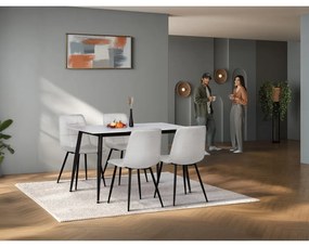 Zestaw obiadowy z ceramiki spiekanej i metalu, 5 szt., biały