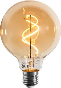 Zestaw 5 ściemnialnych żarówek LED E27 z spiralnym żarnikiem G95 Gold 4W 270 lm 2100K