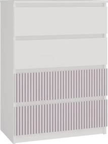 Komoda z 4 szufladami dla dziecka biały + różowy W3-D59
