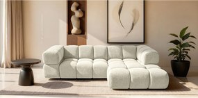 Narożnik w kształcie L Averro, tkanina Puente, Ecru, Prawy