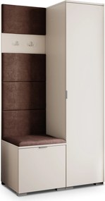 Masseno Garderoba LORI 95/181/51 cm Nowoczesna Szafa do Przedpokoju Kaszmir, MONOLITH 29 (Brązowy)
