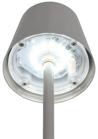 Szara lampa stołowa LED z metalowym kloszem (wysokość 21 cm) Diaz – Trio