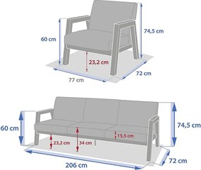 Zestaw aluminiowy HELIOS dla 7 osób (kość słoniowa)