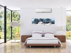 Obraz malowanych koni (170x50 cm)
