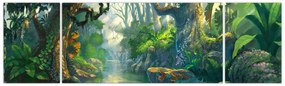 Obraz - Ilustracja lasu tropikalnego (170x50 cm)
