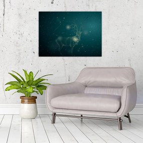 Obraz - Magiczny jeleń w nocy (70x50 cm)