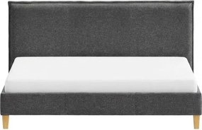 Ciemnoszare tapicerowane łóżko dwuosobowe ze stelażem 140x200 cm Tina – Ropez