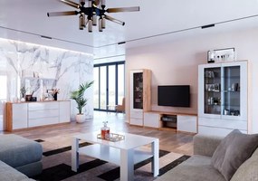 Nowoczesna DUŻA KOMODA WYSOKI POŁYSK Salon 200cm