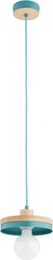 Lampa wisząca na lince LARSO 1xE27/15W/230V miętowa/beżowa