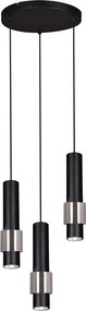 Czarno-chromowana okrągła lampa ze zwisami - S075-Sonara