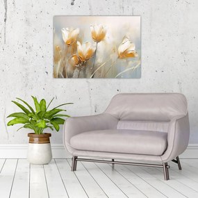 Obraz - Malowanie tulipanów (70x50 cm)