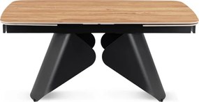 Zestaw Stół Rozkładany VERONA 160-240 cm Dąb/Czarny i 4 Krzesła CORTADO Szare