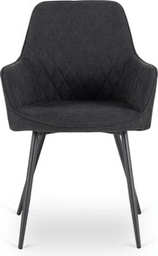 Krzesło Tapicerowane do Jadalni BRESSO 2 Czarne Nowoczesne Loft
