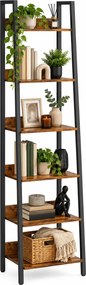 Industrialny wąski metalowy regał rustykalny brąz D6-T24