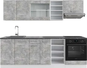 Zabudowa kuchenna beton/biały 240x60x81.6 r-line