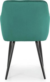 Zestaw 4 zielonych krzeseł welurowych - Lorviano