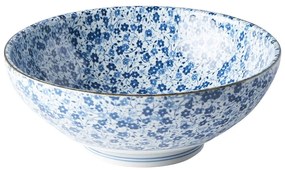 Niebiesko-biała miska ceramiczna MIJ Daisy, ø 21,5 cm