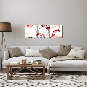 Obraz serce z dymu (z zegarem) (90x30 cm)