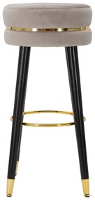 Jasnoszary aksamitny hoker 74 cm Paris – Mauro Ferretti