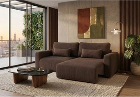 Nowoczesny sofo-narożnik BOND 2W1 230x150 cm, w tkaninie POSO 6 brązowej