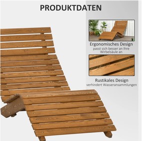 Outsunny leżak leżak, leżak ogrodowy na basen, balkon teak
