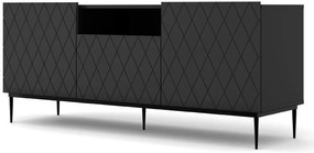 Szafka rtv czarny mat + czarna rama E5-K10