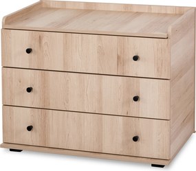 Łóżeczko dziecięce z funkcją tapczanika i komodą Kompakt, kolor buk