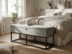 Ławka z przestrzenią do przechowywania TAURO 112x48 cm, szara