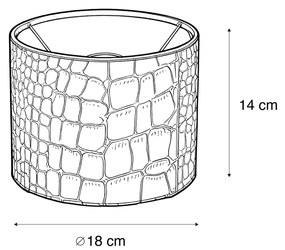 Abażur welurowy w designie krokodyla ze złotym wnętrzem 18/18/14 klasyczny/Antyczny