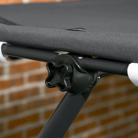 Outsunny Podwójna Leżanka dla 2 Osób z Baldachimem i Poduszkami, 200 cm x 139 cm x 140 cm, Ciemnoszary