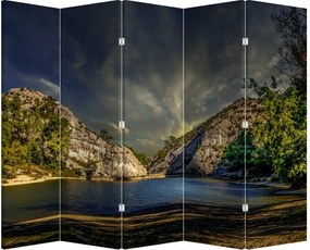 Parawan - Krajobraz z jeziorem (210x170 cm)