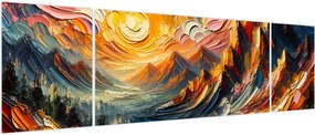 Obraz - Góry oświetlone słońcem (170x50 cm)