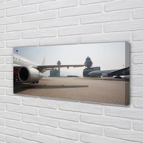 Obraz na płótnie Samolot na Tle Lotniska