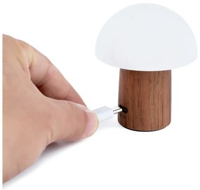 Biała/w ciemnym naturalnym kolorze lampa stołowa LED (wysokość 7 cm) Alice Mushroom – Gingko