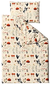 PrzytulneMieszkanie.pl PrzytulneMieszkanie.pl PrzytulneMieszkanie.pl Zestaw pościeli z mikropluszu PAPAVA kremowy + prześcieradło z mikropluszu SOFT 90x200 cm białe, pojedyncze łóżko